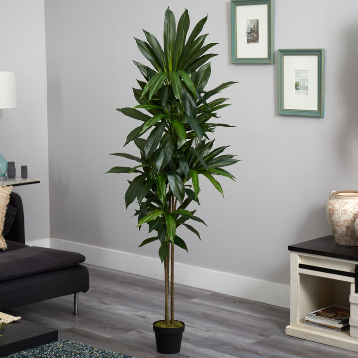 Nearly Natural 6-ft Dracaena Plant (Real Touch)