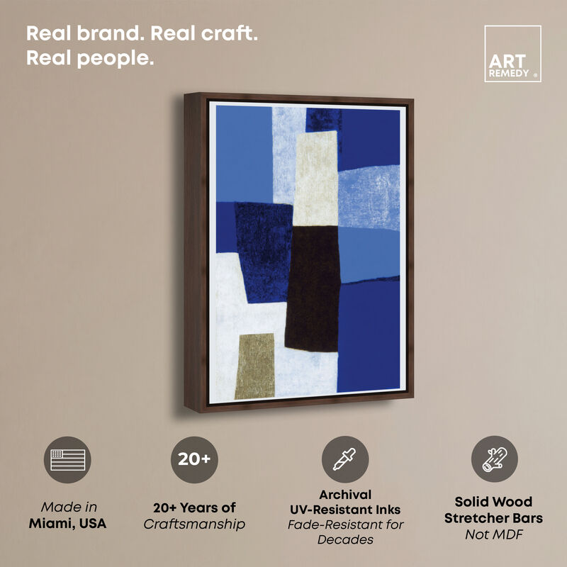 Cerulean Columns Abstract Canvas Print by Art Remedy image number 2