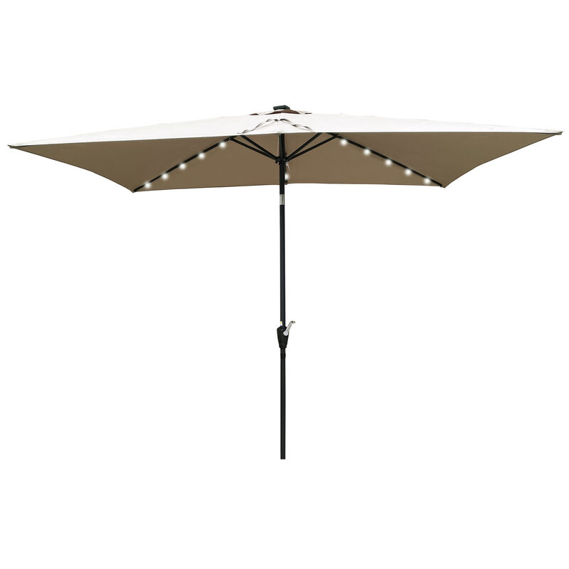 Streamdale Solar Lighted Patio Umbrella with Crank (10' x 6.5')