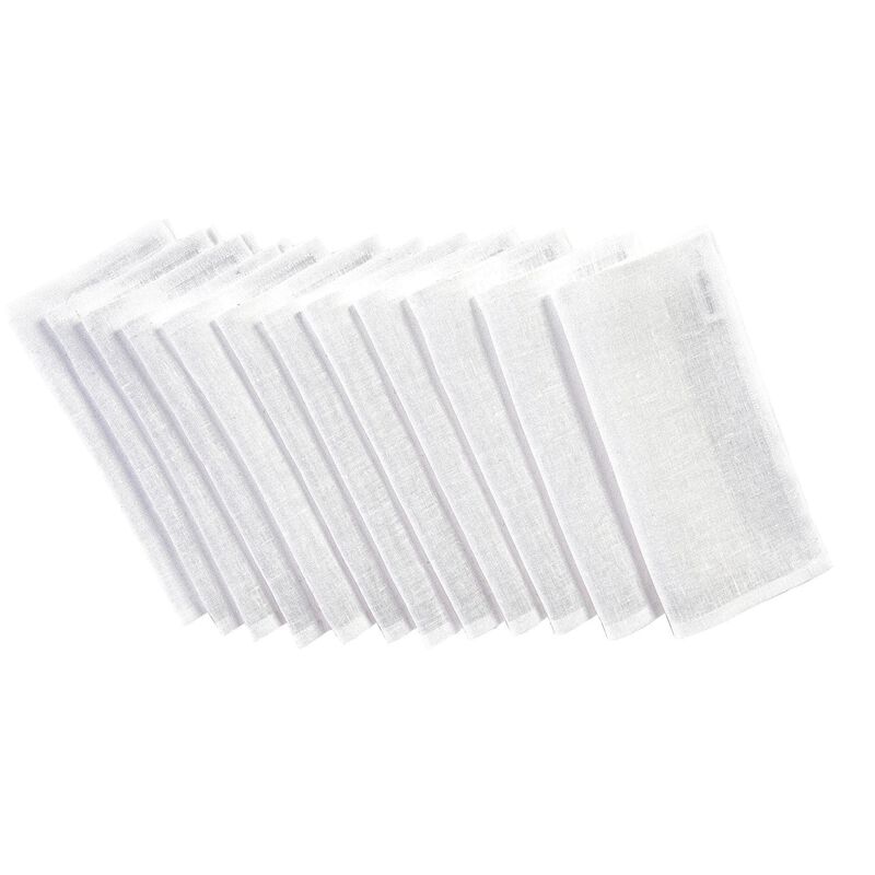 Solino Home 100% Pure Linen Cocktail Napkins 6 x 6 Inch Set of 12 - Fete