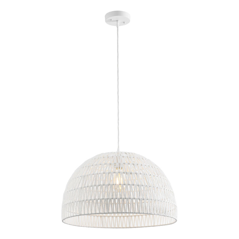 Campana Bohemian Modern Woven Rattaniron LED Pendant