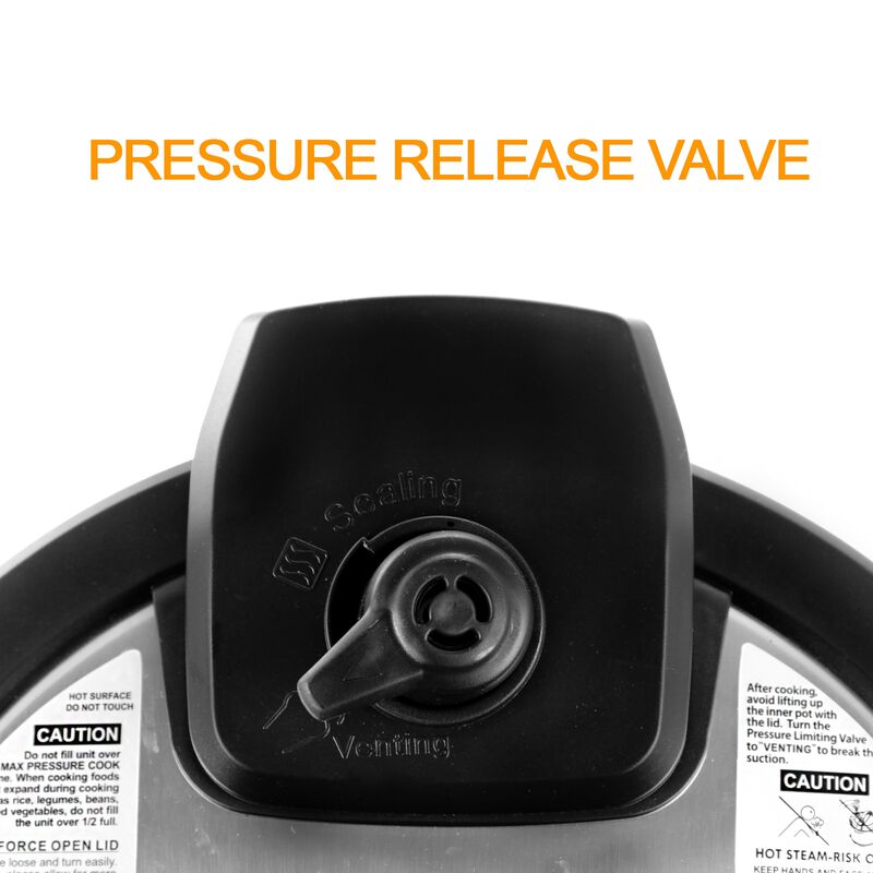 MegaChef 6 Quart Stainless Steel Electric Digital Pressure Cooker with Lid