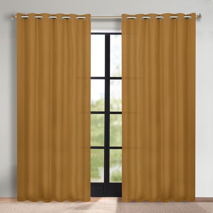 Modern Solid Blackout Curtain Panels Set of 2 Room Darkening Drapes