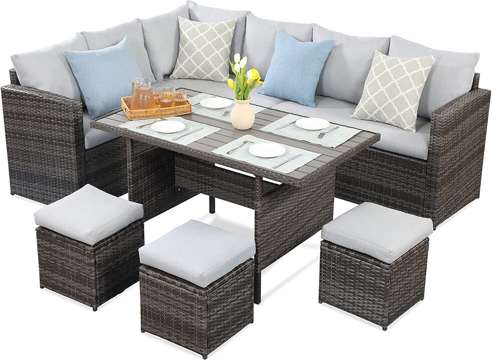 Streamdale 7-Piece Patio Sectional Sofa Set with Cushions