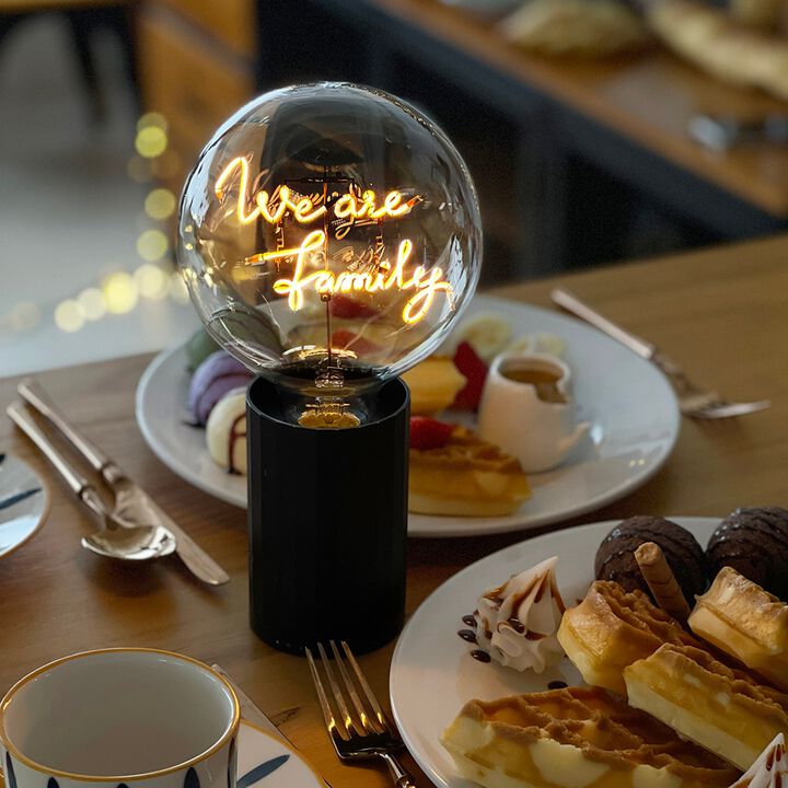 Bulb WE ARE FAMILY Amber with Base Table Lamp PORTABLE Pop