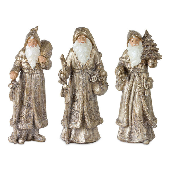 Santa Figurines Set of 3 for Christmas Decorations