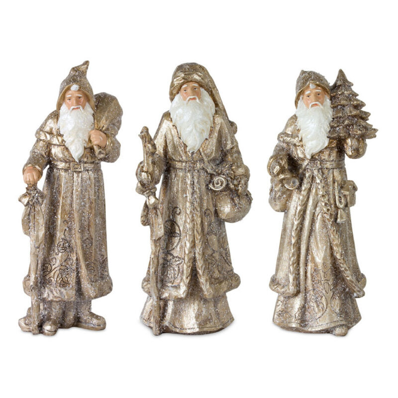 Santa Figurines Set of 3 for Christmas Decorations