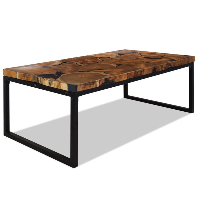vidaXL Coffee Table Teak Resin 43.3"x23.6"x15.7"