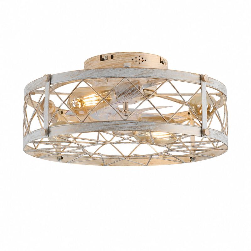 Caged Flush Mount Ceiling Fan image number 0