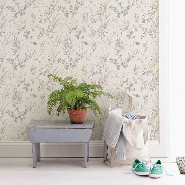 Imperial Garden Light Grey Botanical Wallpaper (Set of 2)