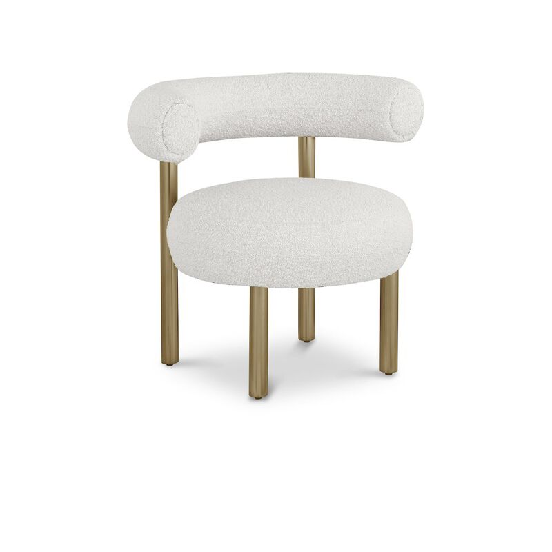 Meridian Furniture Bordeaux Cream Boucle Fabric Accent Chair