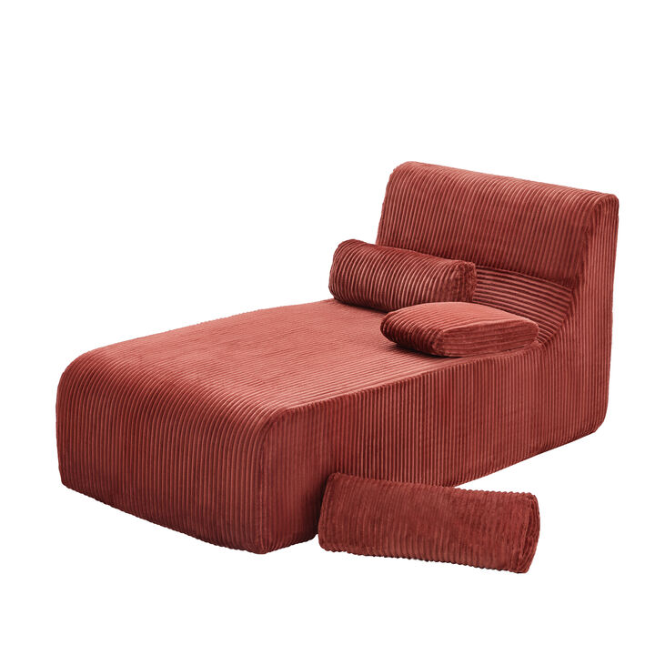 Merax Modular Corduroy Sofa with Compression Packaging & Ergonomic Curved Design