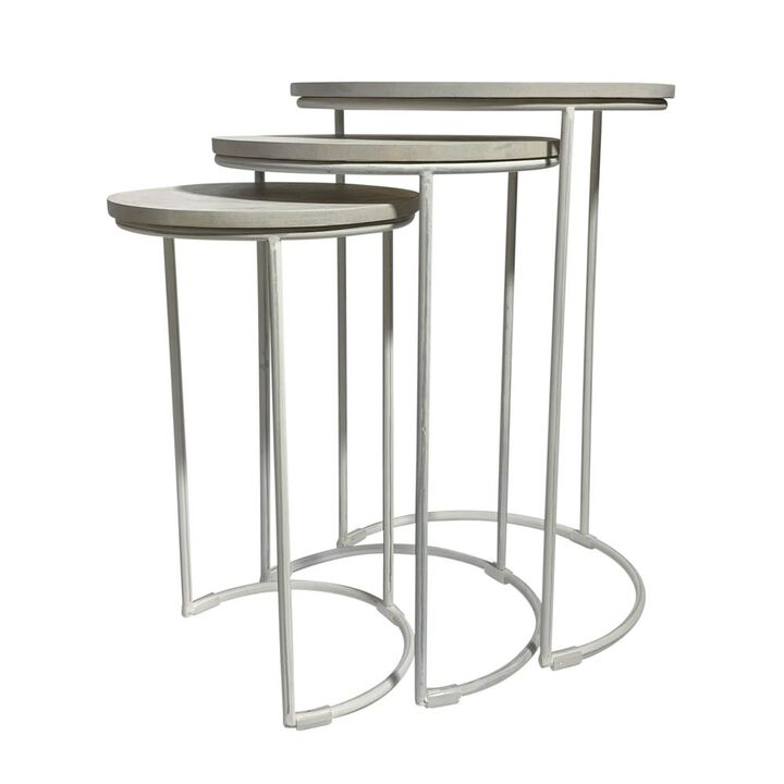 Carolina Living Mackintosh Round Nesting Tables - Whitewash