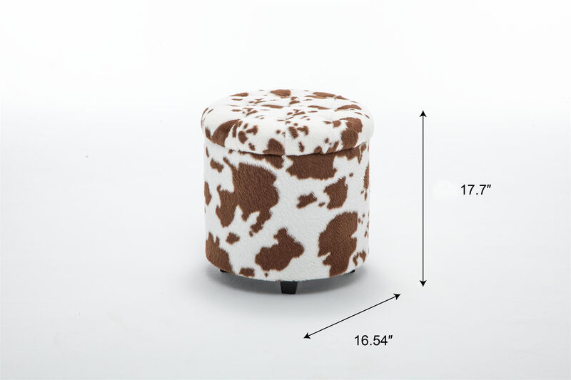 Round Storage Ottoman image number 7