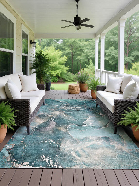 Odyssey OY11 Teal 8' x 10' Rug