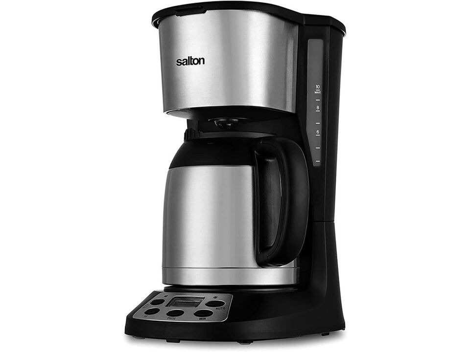 Salton - Programmable Coffee Maker with 10 Cup Capacity, Stainless Steel