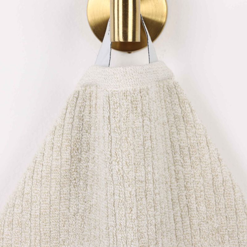 2-Piece Ribbed Bath Towel Set, Medium Weight Cotton Blend for Bathroom image number 2