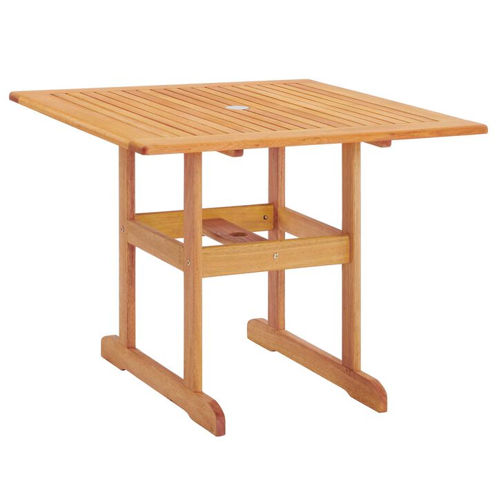 Modway - Hatteras 36" Square Outdoor Patio Eucalyptus Wood Dining Table Natural