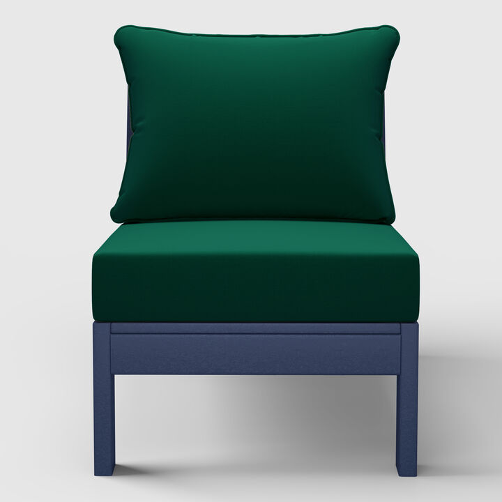 Outdoor HDPE Deep Seating Modular Armless Patio Chair