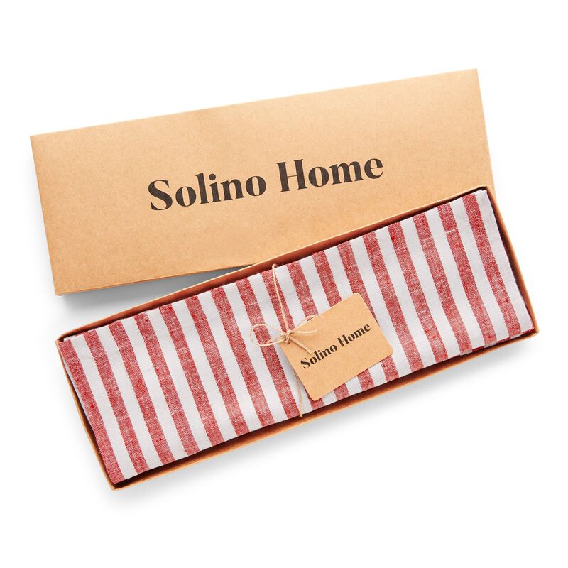 Christmas Linen Placemats 14 x 19 in Set of 4 - Amalfi Stripe, Solino Home