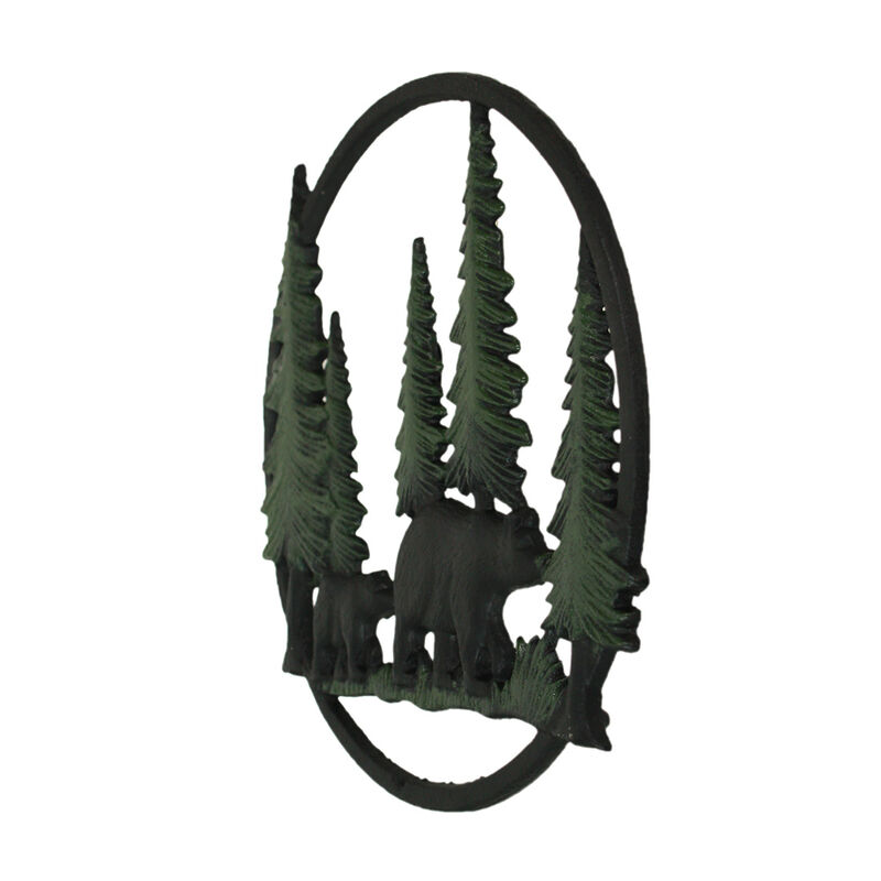Black Bears in Forest Wall Hanging - 12" - Cabin Decor image number 2