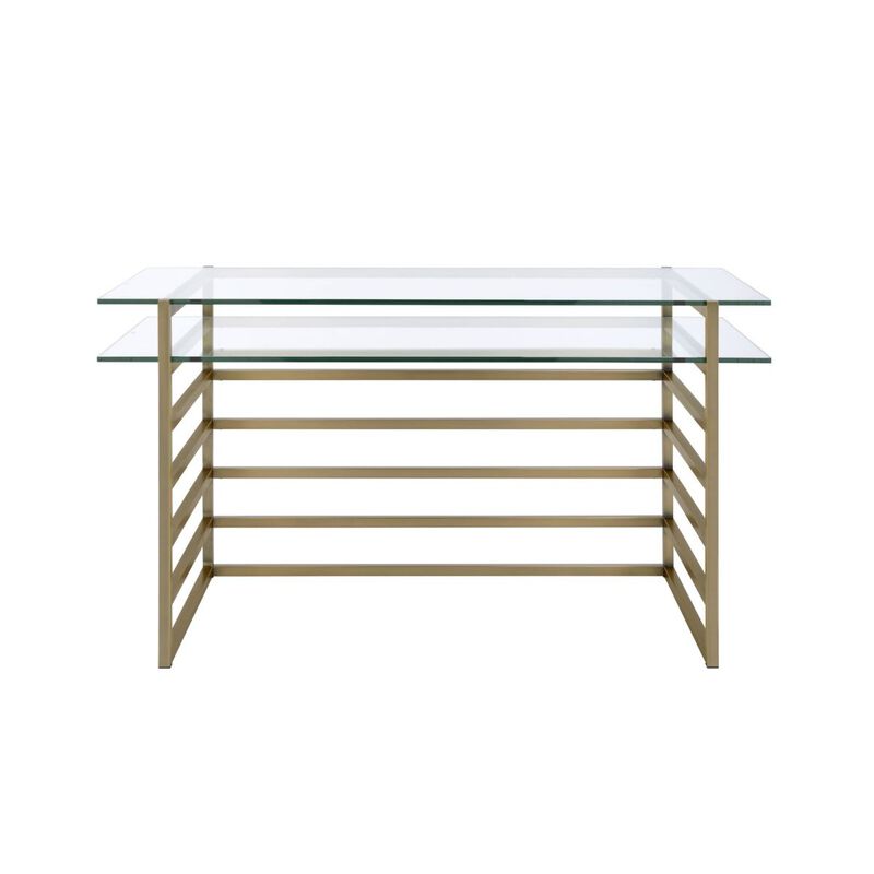 Shona Desk in Antique Gold & Clear Glass image number 5