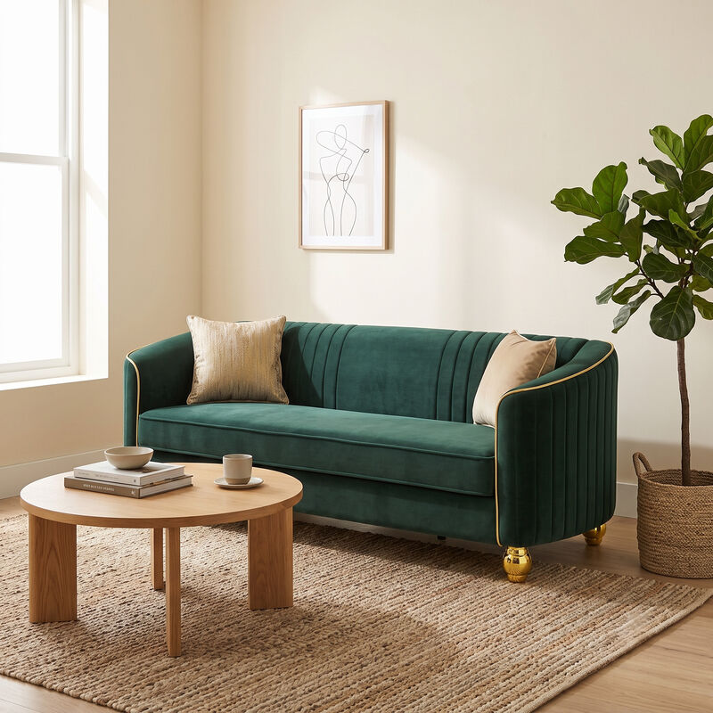 Grebol 3 Seater Velvet Sofa image number 4