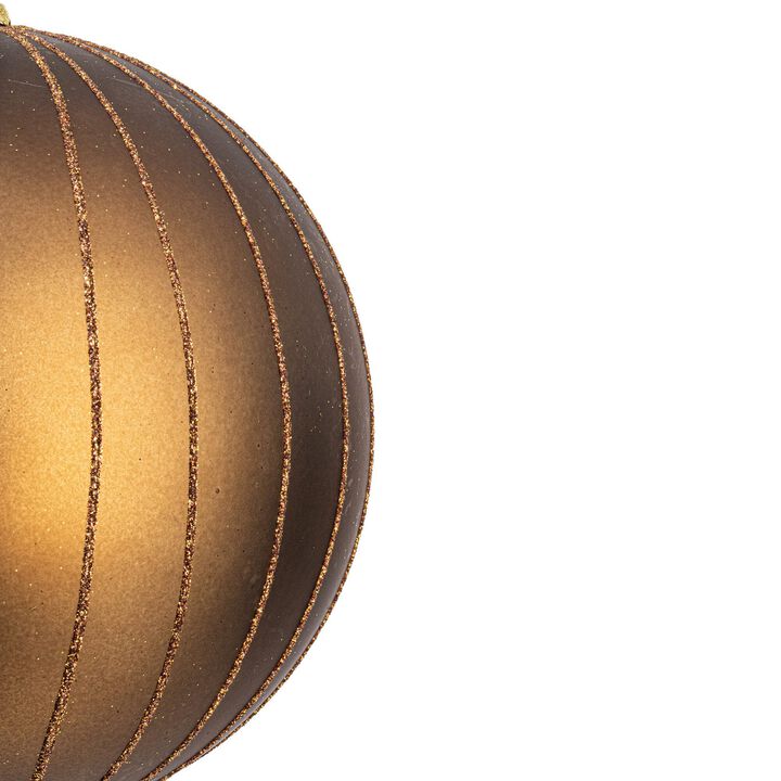 Vickerman 6" Mocha Matte Glitter Ball Christmas Ornament. Includes 2 Pieces per Bag.