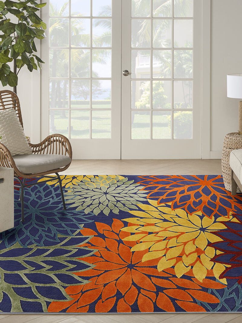 Aloha ALH05 Navy/Multicolor 6' x 9' Rug