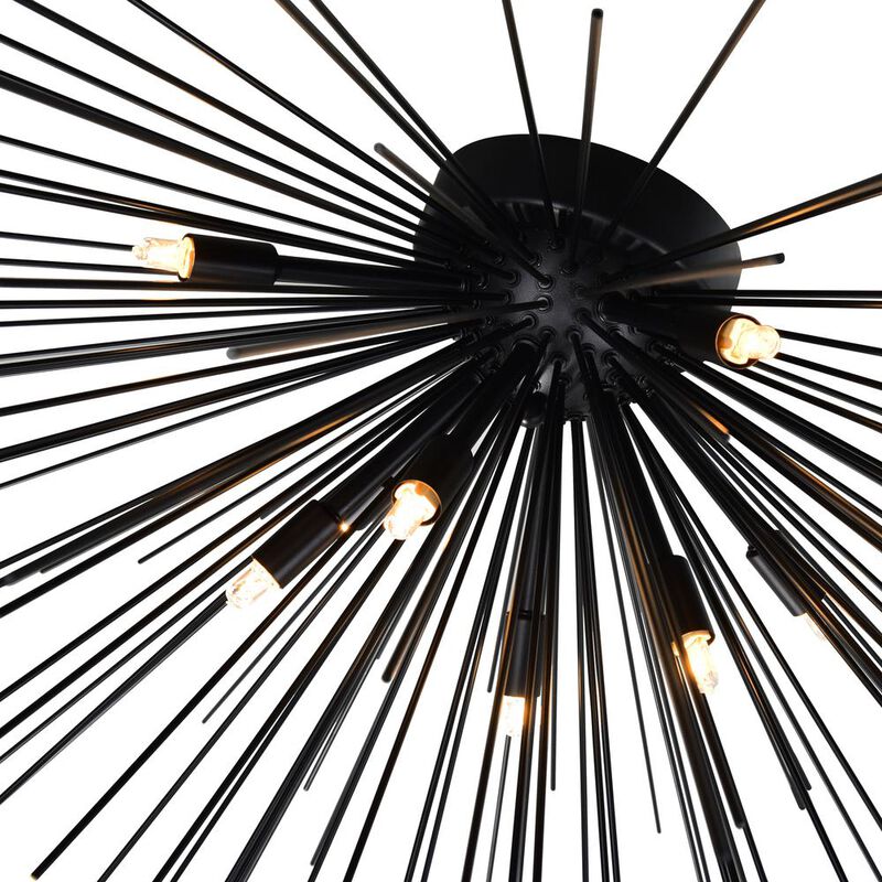 CWI Lighting Savannah 8 Light Flush Mount With Black Finish