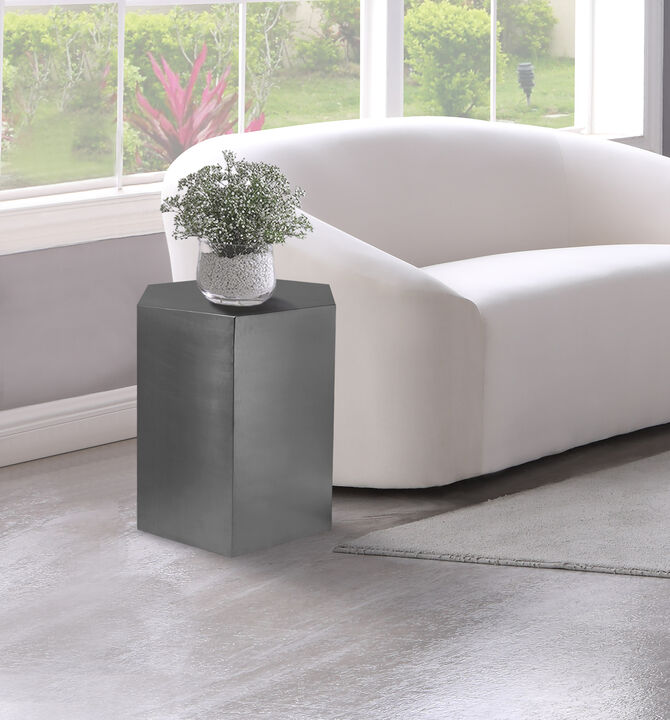 Meridian Furniture Hexagon Brushed Chrome End Table