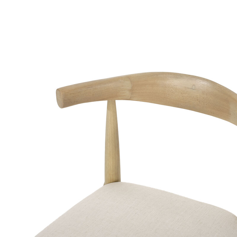 Christopher Knight Home Reed Mid-Century Modern Fabric Upholstered Wood Dining Chairs (Set of 2)