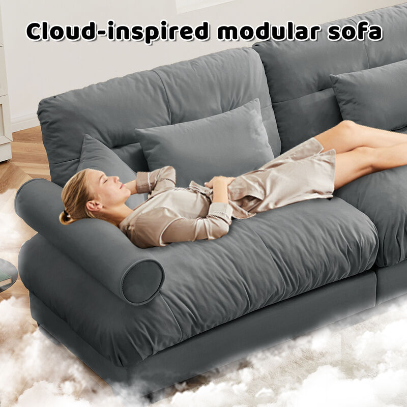 Merax 3-Seater Sectional Sofa Modular Deep Seat Couch image number 4