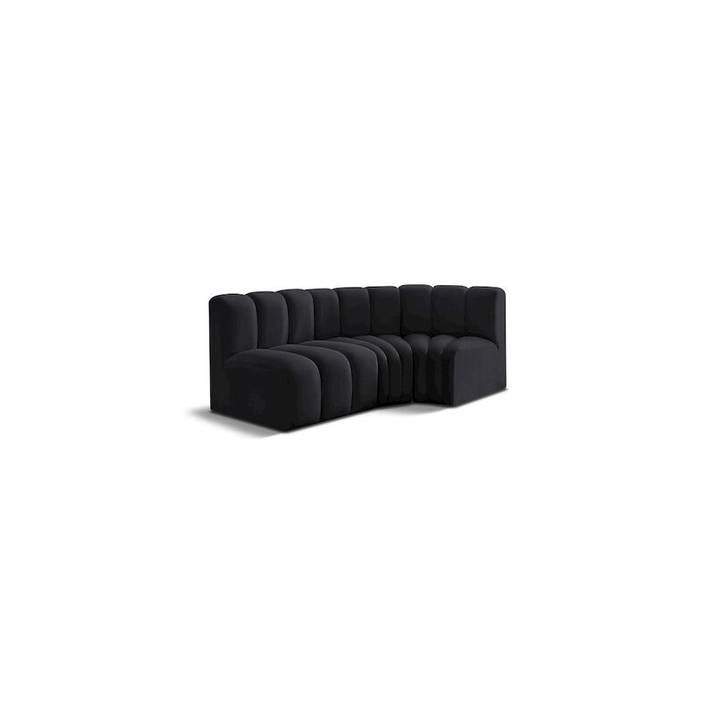 Meridian Furniture Arc Black Velvet Modular Sofa