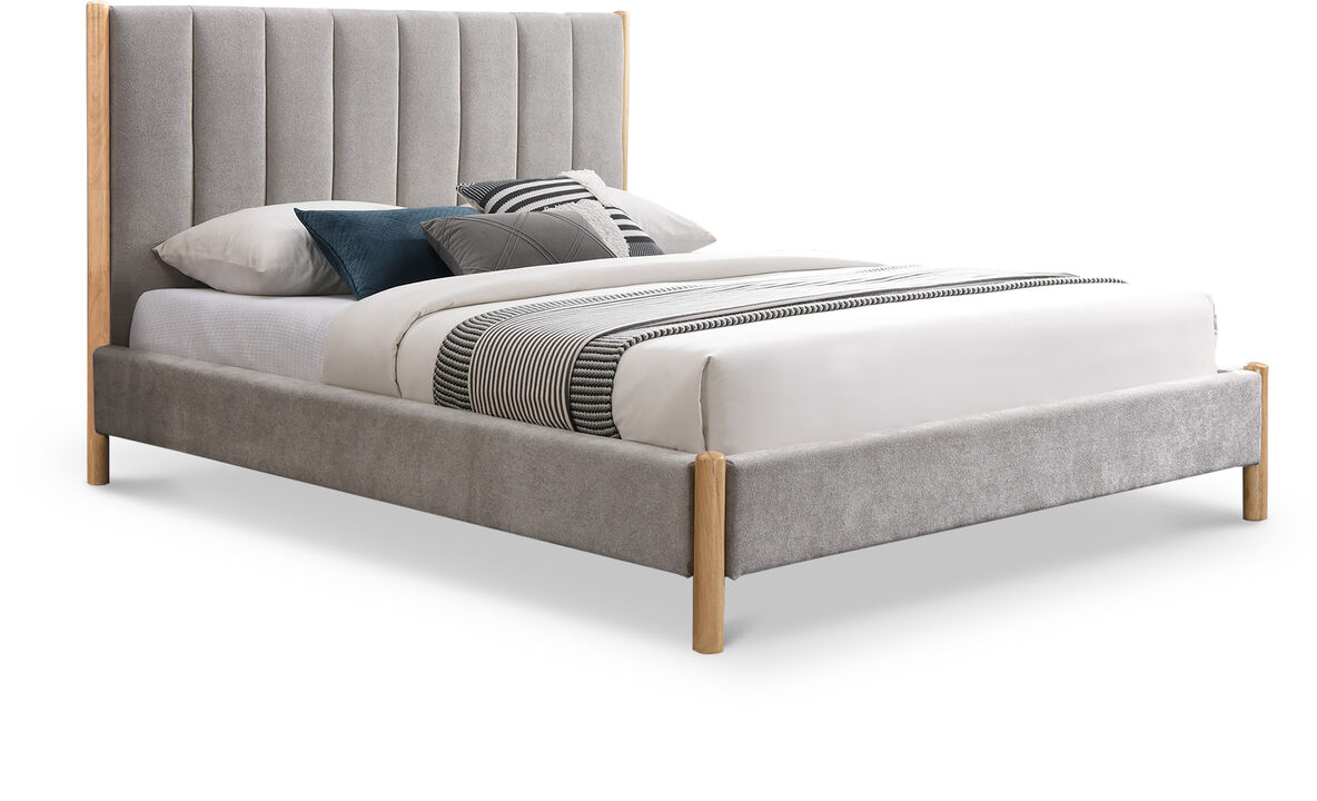 Meridian Furniture Kona Grey Polyester Fabric King Bed