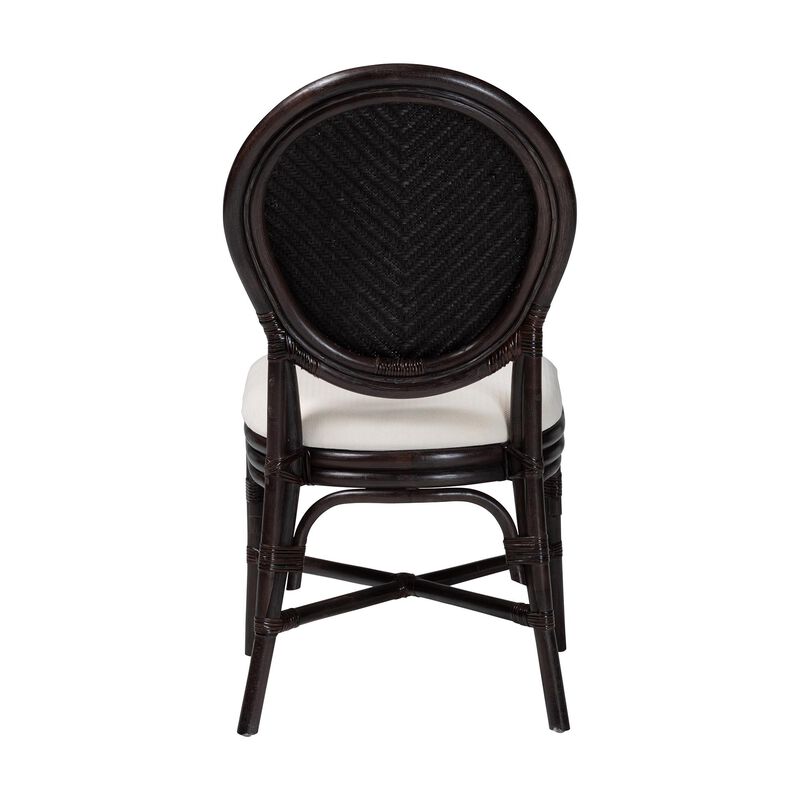 bali & pari Elmer Natural Rattan Dining Chair - Handwoven Wicker Accent Chair with Cushioned seat for Kitchen or Dining Room image number 3