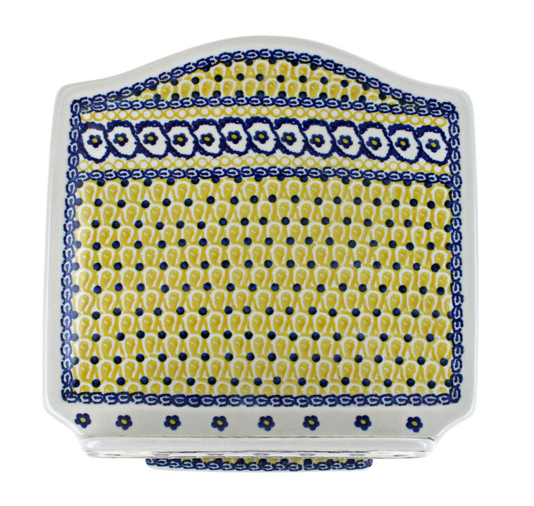 Blue Rose Polish Pottery Mardi Gras Cookbook Holder