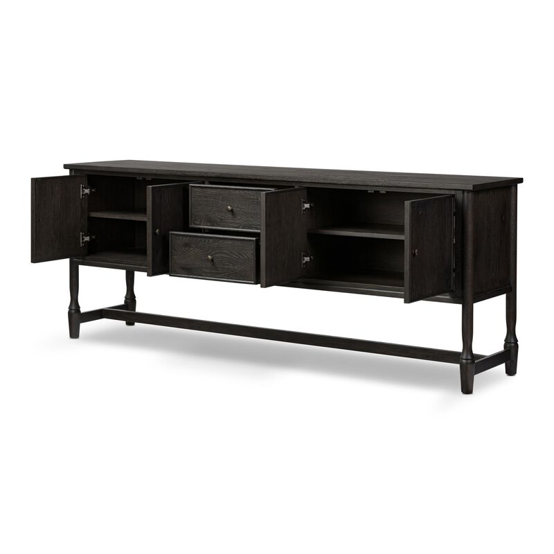 Bari 84" Cracked Smoked Black Sideboard