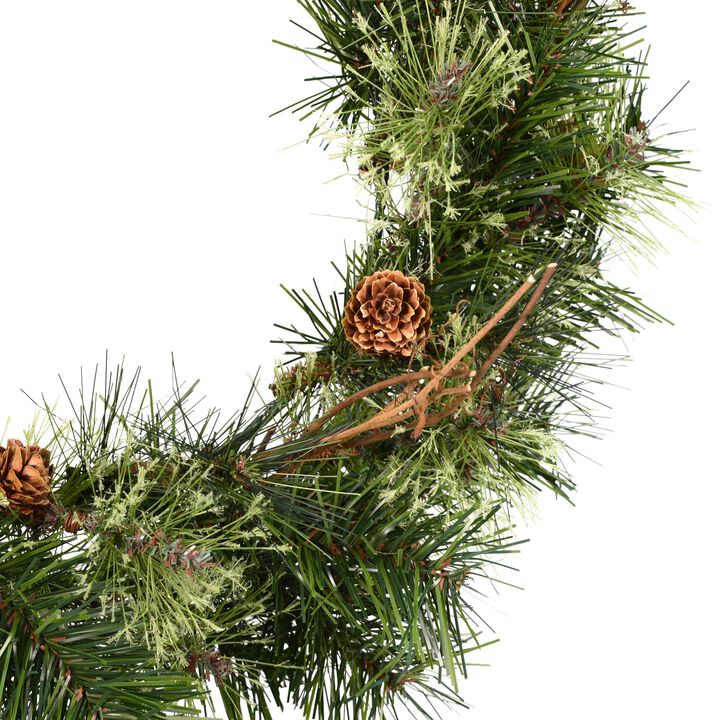 Vickerman 24" Mixed Country Pine Artificial Christmas Wreath, Unlit - Faux Mixed Needle Christmas Wreath - Indoor Seasonal Home Wall Decor