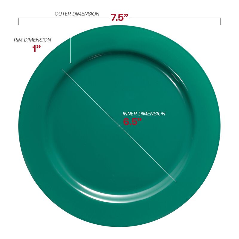 7.5" Solid Green Holiday Round Plastic Salad Plates (240 Plates) image number 2