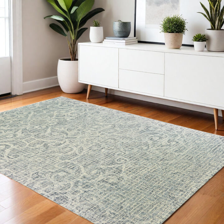 HomeRoots Wool Geometric Hand Tufted Area Rug