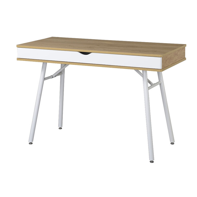 Modern Multi Storage Computer Desk with Storage, Pine