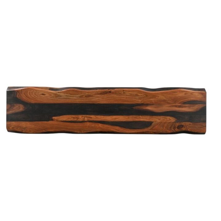 HomeRoots 75" Brown Solid Wood Live Edge Dining Bench