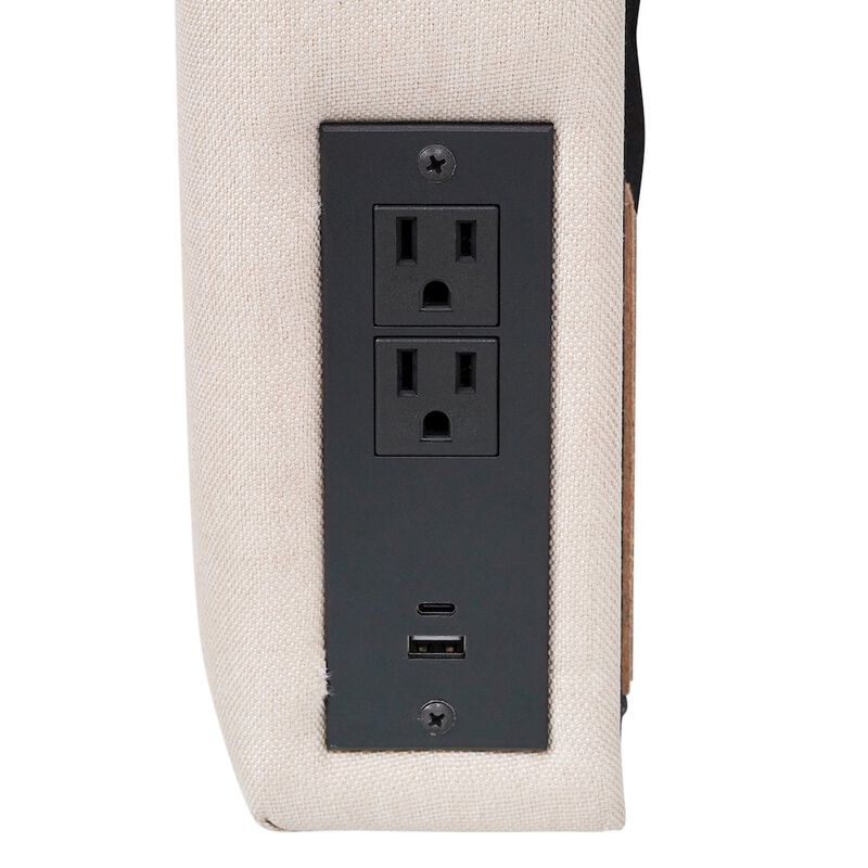 Flash Furniture Upholstered Twin Headboard with Two Power Outlets, USB Port image number 2