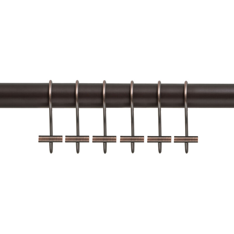 12-Piece Resistant Metal Shower Curtain Hooks with T-Bar End image number 2