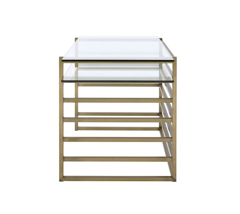 Shona Desk in Antique Gold & Clear Glass image number 2