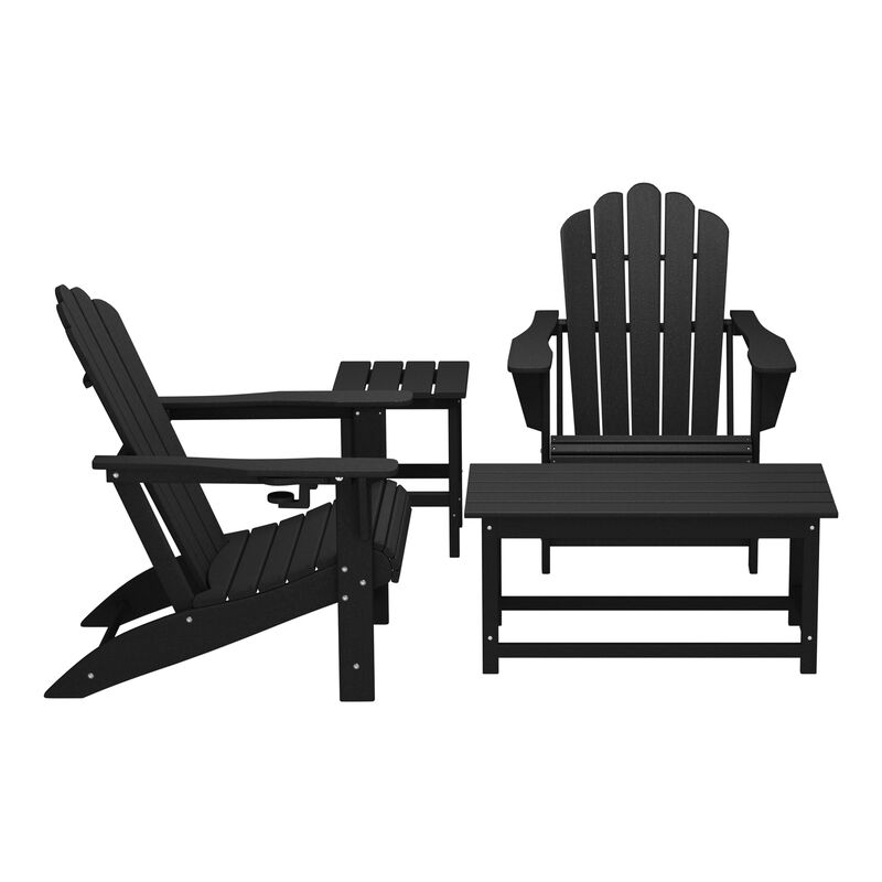WestinTrends 4-Piece Adirondack Chairs with Cup Holders and Table Set