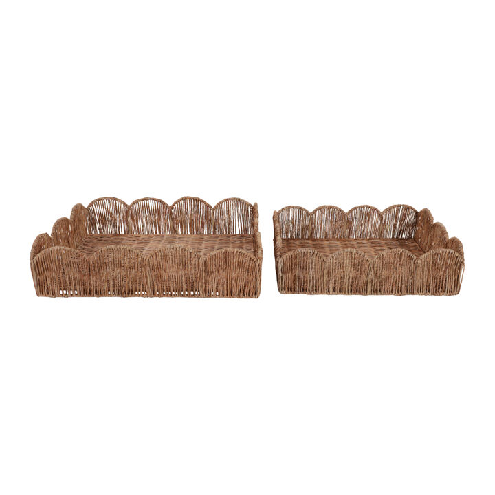 S/2 Petal Shape Rect. Trays