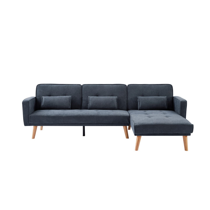 Convertible Sectional Sofa sleeper, Right Facing L-shaped Sofa Couch For Living Room