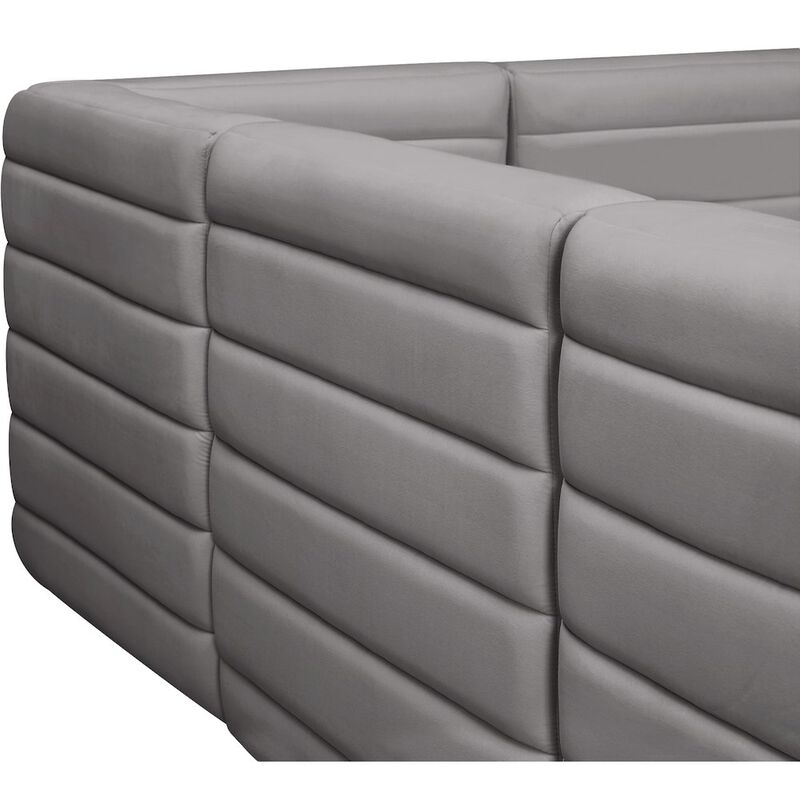 Meridian Furniture Quincy Grey Velvet Modular Sofa